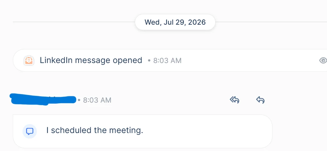 Original screenshot: I scheduled the meeting.