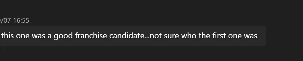 Original screenshot: This one was a good franchise candidate.